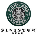 Sinister Gear "Guns and Coffee (Black)" PVC Patch - Color