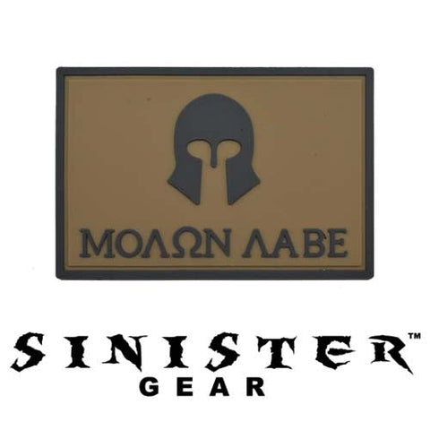 Sinister Gear "Molon Labe (Come and Take)" PVC Patch - Brown