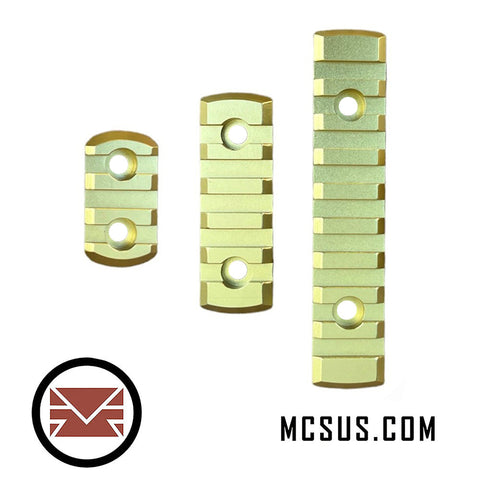 Picatinny Rail For M-LOK Handguard (Gold) Option: 1.5 Inch, 2.5 Inch 4 Inch