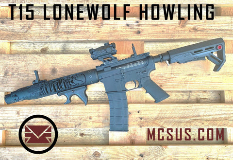 Custom T15 LoneWolf Howling Custom Paintball Gun