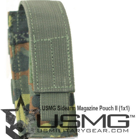 MOLLE Single Sidearm Magazine Pouch (German Flecktarn) Clearance Item