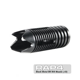 Black Metal M4 RIS Muzzle for .43 Cal