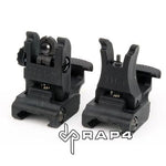 Black Tactical Flip Up Sights (Front and Rear Set)