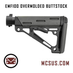 EMF100 MG100 OverMolded Carbine Buttstock With Mil-Spec Buffer Tube and Adapter