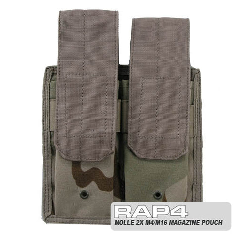 MOLLE Double M4 DMAG & Helix Magazine Pouch (Desert Camo) Clearance Item