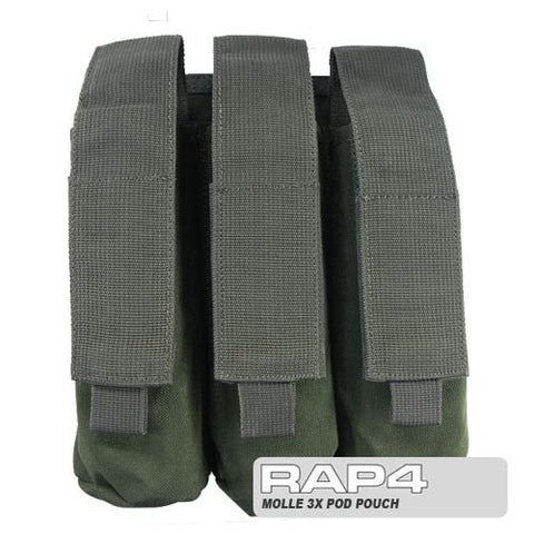 OLIVE DRAB MOLLE Triple Pod Pouch