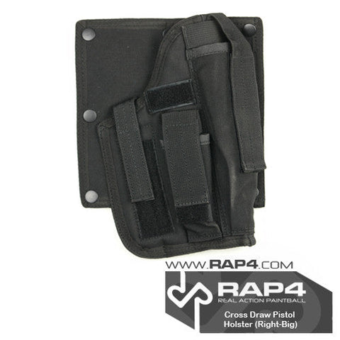 Cross Draw Pistol Holster (Black Right Hand - Large) for Strikeforce/Tactical Ten Vest (Clearance Item)