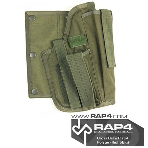 Cross Draw Pistol Holster (Olive Drab Right Hand - Large) for Strikeforce/Tactical Ten Vest (Clearance Item)