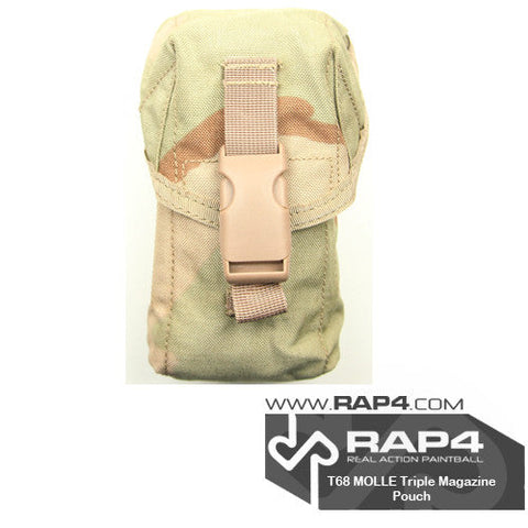 MOLLE Triple M4 DMAG & Helix Magazine Pouch (Desert Camo) (Clearance Item)